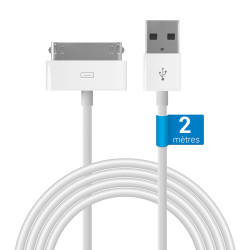 Cordon pour iPhone 3 à 4S vers USB 2.0 2.00m blanc sachet