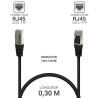Câble réseau RJ45 Cat. 6 100% cuivre blindé FTP noir 0.30m