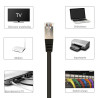 Câble réseau RJ45 Cat. 6 100% cuivre blindé FTP noir 0.30m