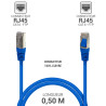 Câble réseau RJ45 Cat. 6 100% cuivre blindé FTP bleu 0.50m