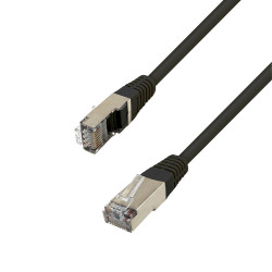 Câble réseau RJ45 Cat. 6 100% cuivre blindé FTP noir 0.50m