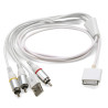 Cordon audio/vidéo pour iPhone / iPod / iPad 1.50m blanc