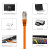 Câble réseau RJ45 Cat. 6 100% cuivre blindé FTP orange 1.00m