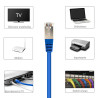 Câble réseau RJ45 Cat. 6a 100% cuivre S/FTP LSOH bleu 0.30m