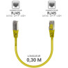 Câble réseau RJ45 Cat. 6a 100% cuivre S/FTP LSOH jaune 0.30m
