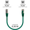 Câble réseau RJ45 Cat. 6a 100% cuivre S/FTP LSOH vert 0.30m