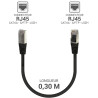 Câble réseau RJ45 Cat. 6a 100% cuivre S/FTP LSOH Noir 0.30m