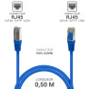 Câble réseau RJ45 Cat. 6a 100% cuivre S/FTP LSOH bleu 0.50m