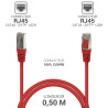 Câble réseau RJ45 Cat. 6a 100% cuivre S/FTP LSOH rouge 0.50m