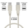 Rallonge USB 2.0 A/A mâle-femelle 0.60m beige