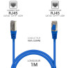 Câble réseau RJ45 Cat. 6a 100% cuivre S/FTP LSOH bleu 1.00m