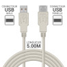Rallonge USB 2.0 A/A mâle-femelle 5.00m gris