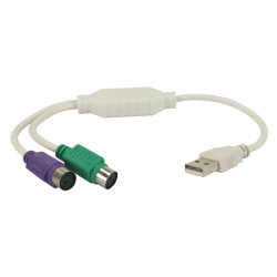 Adaptateur USB A M / 2 x PS/2 (mini-DIN 6) F sachet
