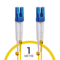 Jarretière optique monomode OS2 9/125 duplex Zipp jaune LC/LC 1.00m