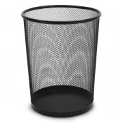 Poubelle, corbeille papier métal ajouré résistante 18 litres noire