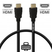Câble HDMI 4K@60Hz 18Gbps Haute vitesse 2.0 HDMI, Contact Or 1.00m-S