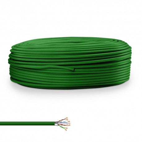 Câble multibrin FTP Cat. 6 vert bobine de 100.00m