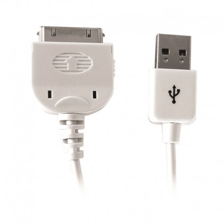 Cordon pour iPhone 4 à USB 1.00m blanc emballage blister Waytex