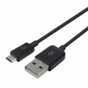 Cordon micro USB mâle à USB 2.0 mâle 1.80m noir emballage sachet