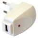 Chargeur USB sur prise secteur 1000 mA blanc