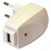 Chargeur USB sur prise secteur 1000 mA blanc emballage blister
