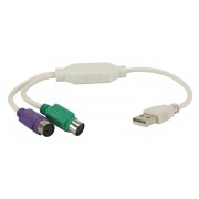 Adaptateur USB / 2 x PS/2 (minidin6) F pour clavier/souris