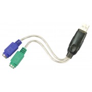 Adaptateur USB / 2 x PS/2 (minidin6) F pour clavier/souris emballage blister