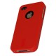 Coque silicone rigide rouge pour iPhone 4 4S STK IP4TPURD