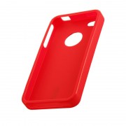 Coque silicone rigide rouge pour iPhone 4 4S STK IP4TPURD