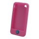 Coque silicone pour iPhone 4 4S Rose Waytex