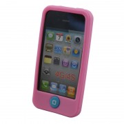 Coque silicone pour iPhone 4 4S Rose Waytex