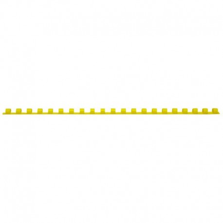 Anneaux plastique jaune 8mm pour 40 feuilles, 21 anneaux, Long 30cm boîte de 100