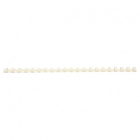 Anneaux plastique blanc 10mm, 21 boucles, 30cm pour 60 feuilles boîte de 100