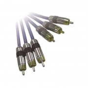 Cordon Haute Qualité audio vidéo 3 x RCA M/M 5.00m contacts Or Blister