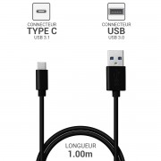 Cordon USB 3.1 Gen1 type C / A mâle-mâle 1.00m