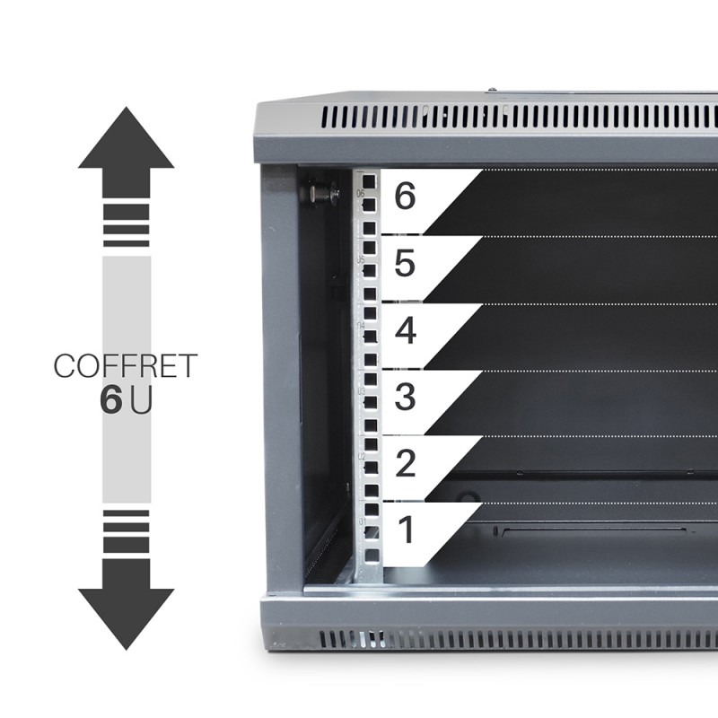 BAIE OU COFFRET mural 19'' 9U - 600x550x480mm pivotant EUR 284,00 - FR