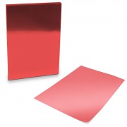 Couverture PVC 200mic transparent rouge A4 216x303mm paquet de 100