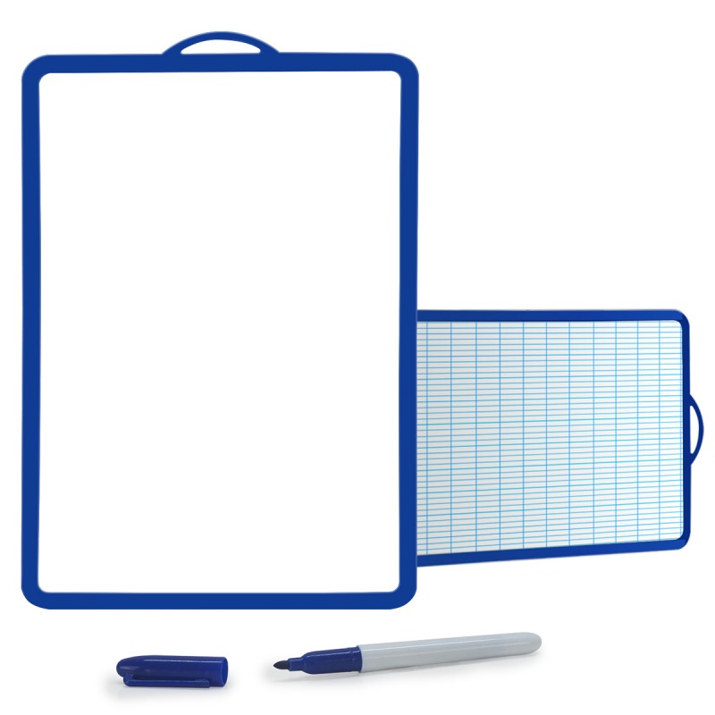 Ardoise blanche et quadrillée 185x260mm avec feutre/effacette WAYTEX.fr