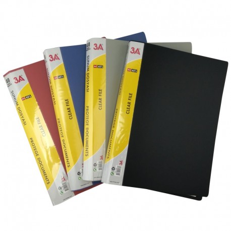 Protège documents souple assortiment de couleurs N,B,R,G 40 pochettes