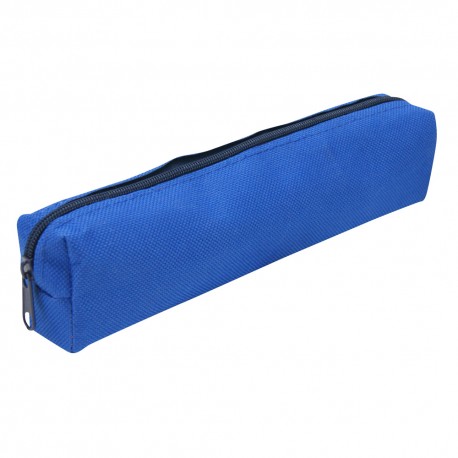 Trousse textile rectangulaire petit format 18 x 3.5 x 4.5 cm couleurs Bleu