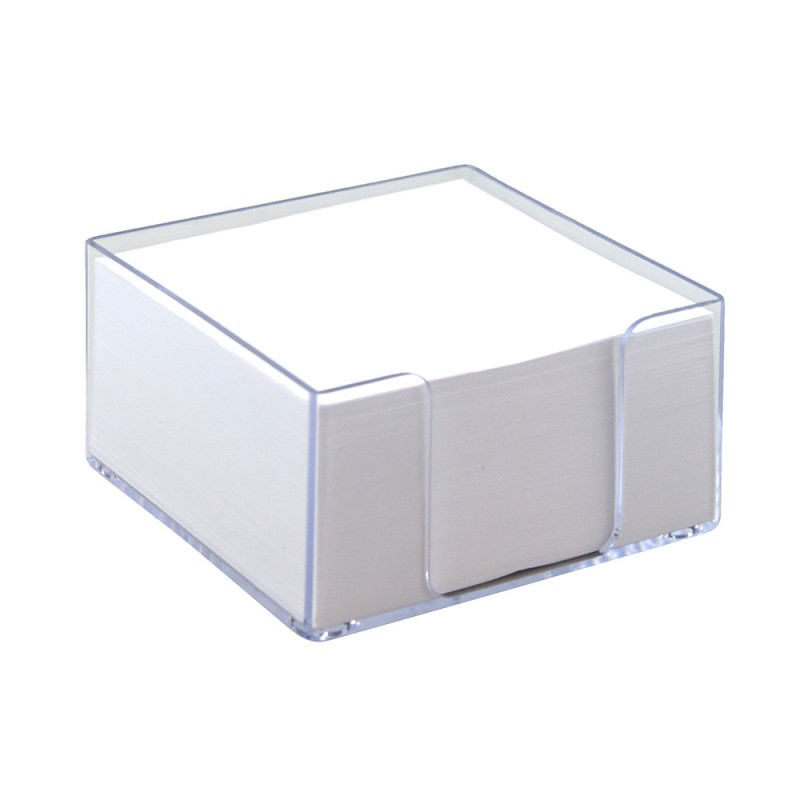 WAYTEX 931150 memoblok 700 witte notities 9 x 9 cm met transparante kunststof houder WAYTEX 931150 memoblok 700 witte notities 9 x 9 cm met transparante kunststof houder