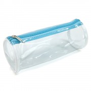 Trousse Fourre tout Ronde 21cm Diamètre 8 cm plastique Transparent
