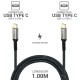 Cordon 100W 5A 20V Charge rapide USB 3.1 type C Mâle-Mâle 1.00m 