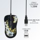 Mini souris optique USB Golden Sunset toutes surfaces, cordon rétract