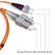 Jarretière optique Multim OM1 62.5/125 duplex Zipp orange ST/SC 1.00m