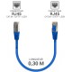 Câble réseau RJ45 Cat. 6a 100% cuivre S/FTP LSOH bleu 0.30m