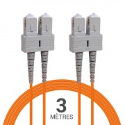 Jarretière optique multimode OM2 50/125 duplex Zipp orange SC/SC 3.00m