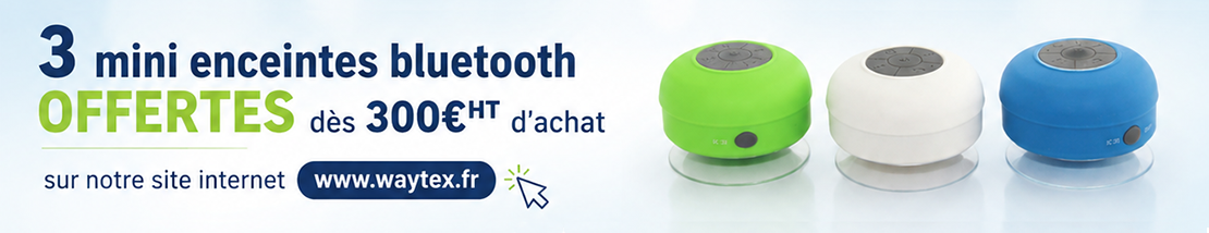 3 enceintes en cadeau dès 300 €HT d'achats sur notre site internet
